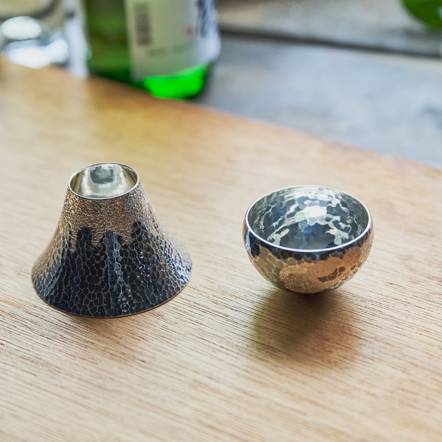 純銀 玉盃 つきみふじ つき黒