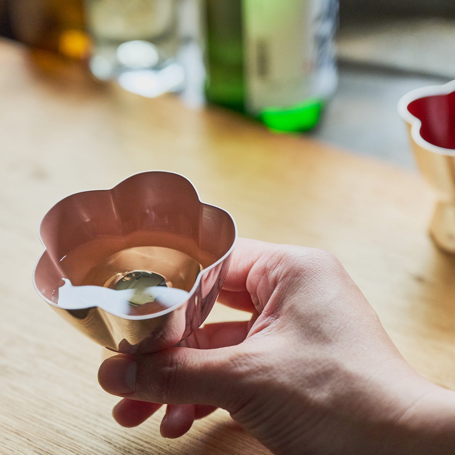 純銀 玉盃 うめいちりん(大)濃紅梅