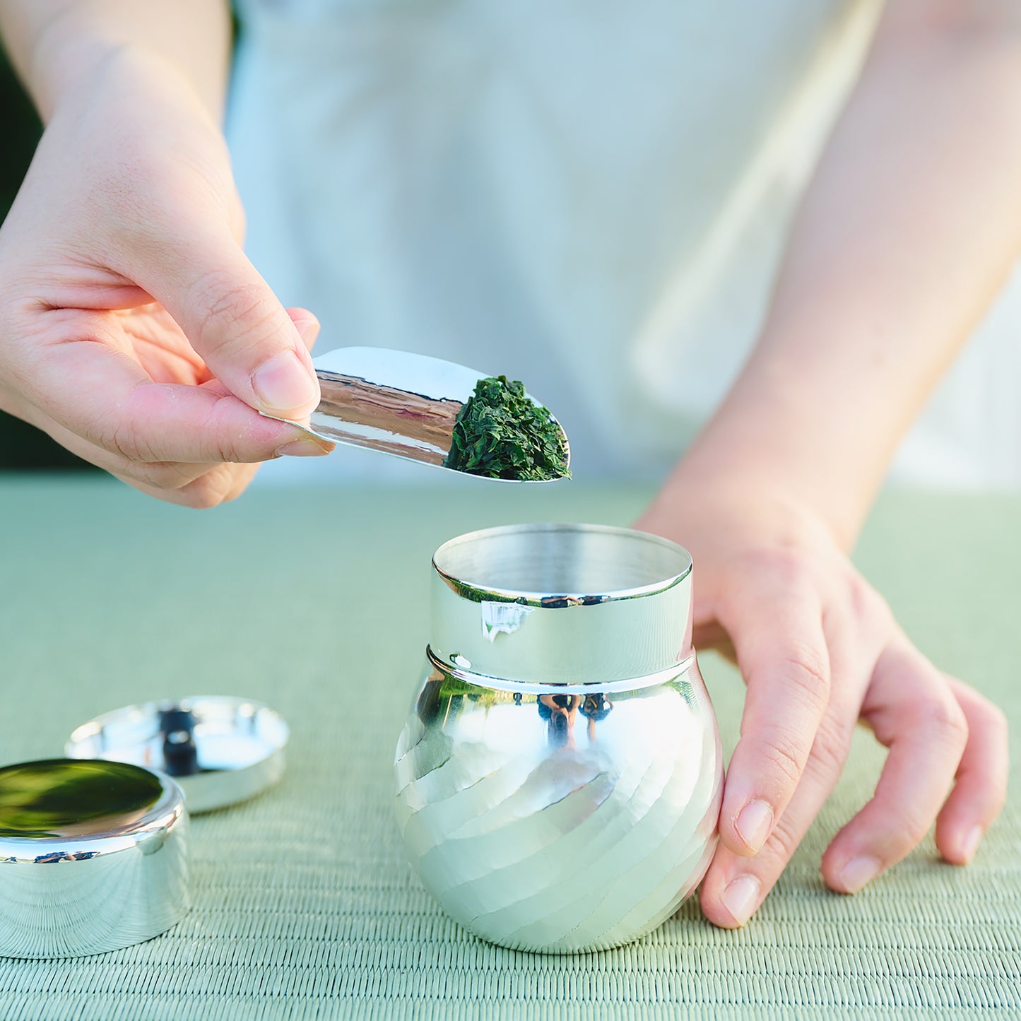 <受注生産品>銀製　茶筒A