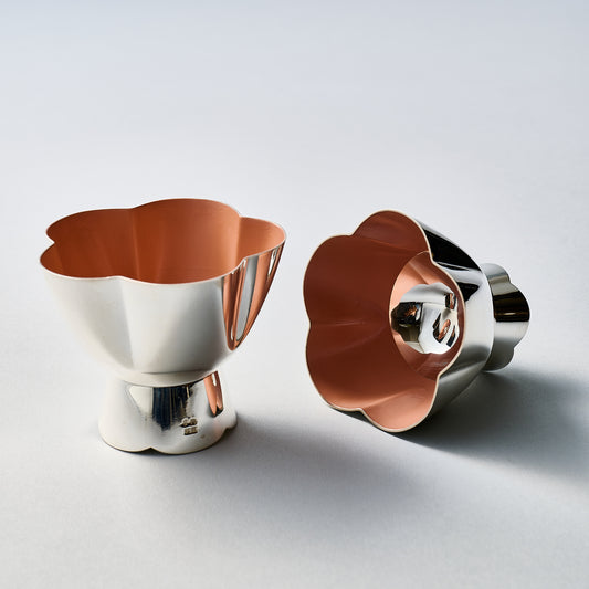 純銀　玉盃　うめいちりん（大）淡紅梅